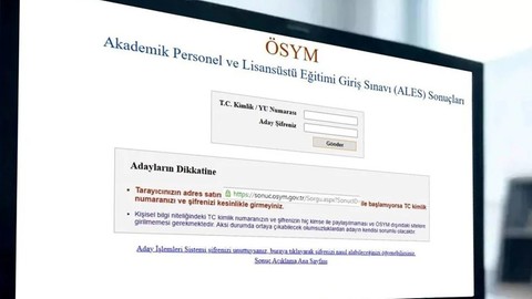 ALES sonuçları açıklandı! İşte sonuç görüntüleme ekranı!