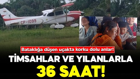 Bataklığa düşen uçakta korku dolu anlar! Timsahlar ve yılanlarla 36 saat!