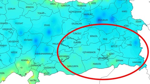 Muş, Bitlis, Şırnak, Hakkari ve Siirt'te salı gecesine kadar sürecek. Bu iller tek tek uyarıldı