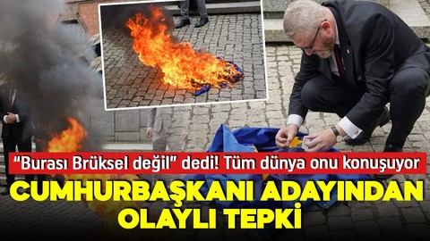 Dünya onu konuşuyor! Bayrağı indirdi, ayaklarını sildi, bir de yaktı!