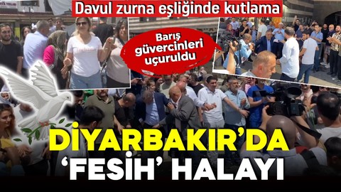 İşte Diyarbakırlıların PKK’nın fesih kararına ilk tepkisi! Surlar şehrinde 'fesih' halayı! Barış güvercinleri uçuruldu!