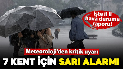 Meteoroloji'den kritik uyarı: 7 kent için "sarı" alarm verildi!