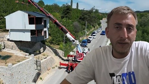 Görüntüler sosyal medyada viral olmuştu: Kaçak villayı vinçle taşıtan kişi konuştu "Çok zararım var"