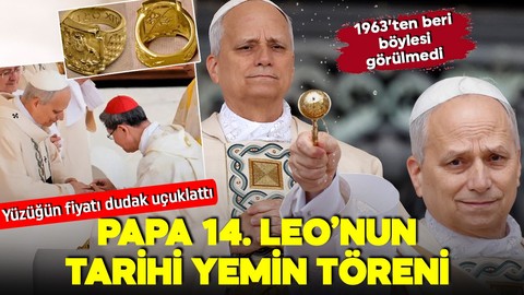Yeni Papa'nın tarihi yemin töreni! Yüzüğü taktı göreve başladı!