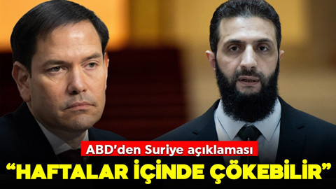 ABD'den Suriye açıklaması: Haftalar içinde çökebilir