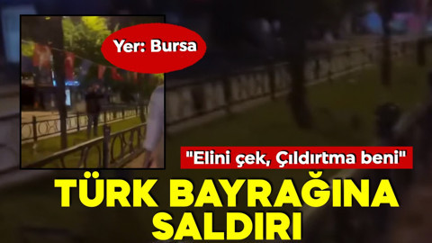 Bursa'da Türk bayrağını saldırı! Tepki gelince kaçtı