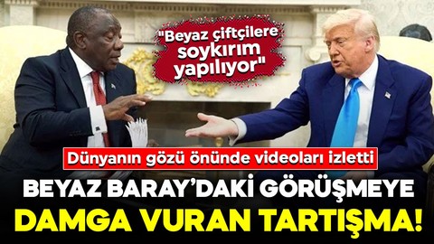 Trump-Ramaphosa görüşmesine damga vuran tartışma! "Beyaz çiftçilere soykırım" iddiası: Dünyanın gözü önünde videoları izletti