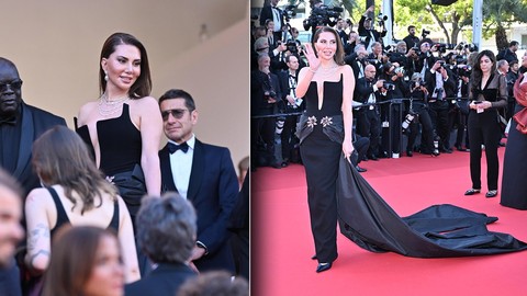 Cannes’da görkemli gece! Kırmızı halıya Ebru Yaşar damgası... Güzelliği ve şıklığı ile Hollywood’un ünlü yıldızlarıyla yarıştı... Uluslararası basından büyük ilgi