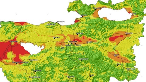 Bursa'da  İnegöl, İznik, Karacabey, Keles, Kestel, Mudanya, Nilüfer ve Yıldırım'a pazar günü için flaş 39 uyarısı