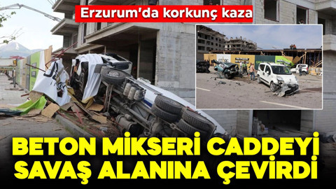 Erzurum'da beton mikseri dehşeti: Caddeyi savaş alanına çevirdi