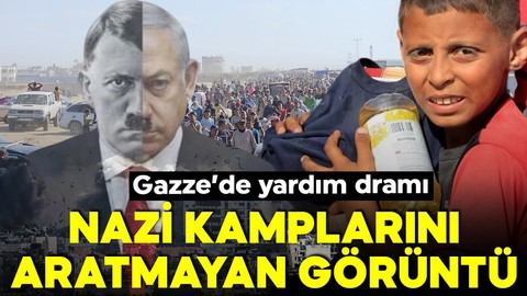 Dünya bu görüntüleri konuşuyor! Gazze'de yardım dramı! Nazi kampı benzetmesi!