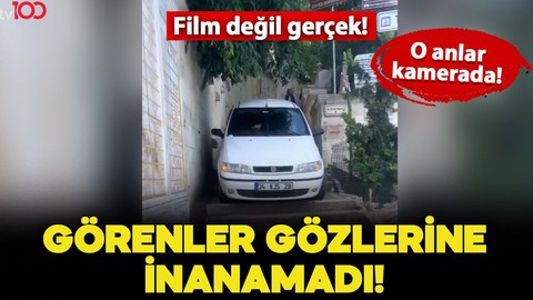 Eyüpsultan'da film sahnesi gibi olay! Bir otomobil merdivenlerden inmeye çalıştı: Görenler gözlerine inanamadı