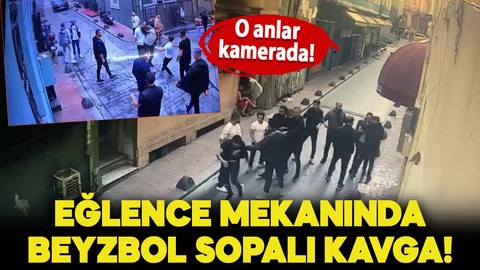 Eğlence mekanında beyzbol sopalı hesap kavgası: O anlar kamerada!