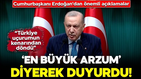 Cumhurbaşkanı Erdoğan'dan Kabine sonrası önemli açıklamalar: "Türkiye uçurumun kenarından döndü"