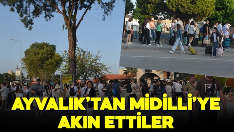 Tatilciler Ayvalık'tan Midilli Adası'na akın etti! Bayram tatili için uzun kuyruklar oluştu