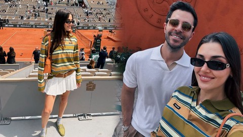 Hande Erçel ve sevgilisi Hakan Sabancı tarihi maça tanıklık etti! Roland Garros finaline damga vurdular