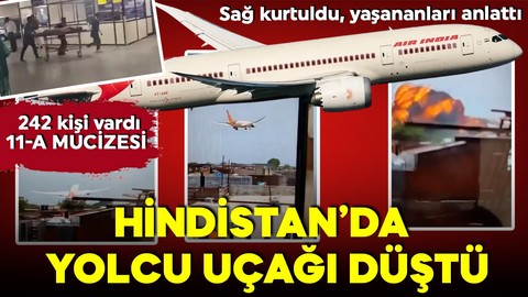 Hindistan'da uçak düştü! 242 kişiden 2'si hayatta kalmayı başardı