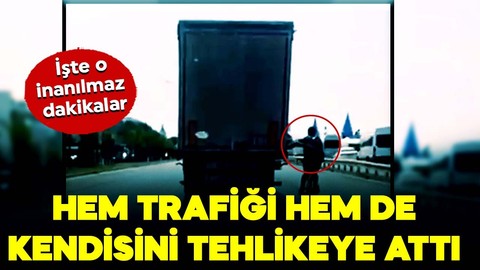 Antalya’da inanılmaz yolculuk! Hem trafiği hem de kendisini tehlikeye attı… O anlar anbean kaydedildi
