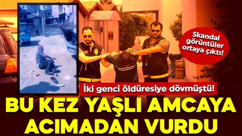İki genci öldüresiye dövmüştü! Bu kez yaşlı adamı acımadan vurdu... Skandal görüntüler ortaya çıktı! Yine sokak yine aynı suç aleti