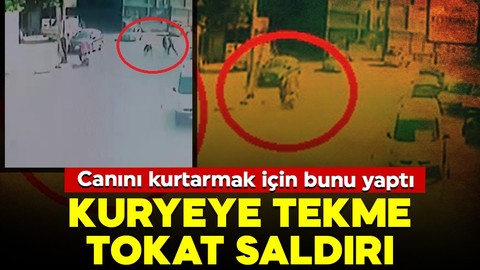 Kuryeye tekme tokat saldırı