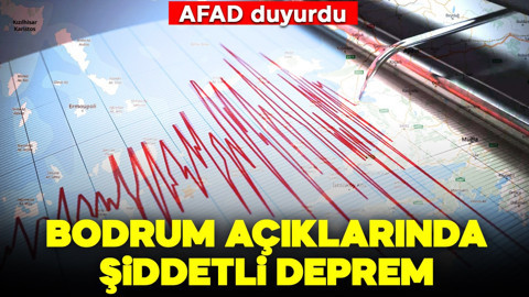 Bodrum açıklarında şiddetli deprem