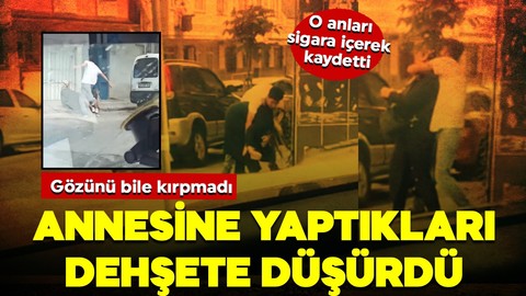 Annesine yaptıklarını görenler dehşete düştü! Bu nasıl evlat? O anları sigara içerek kaydetti