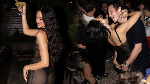 Dua Lipa'nın transparan tarzı olay oldu! Nişanlısıyla kimseyi umursamadı, ateşli dansları dikkat çekti