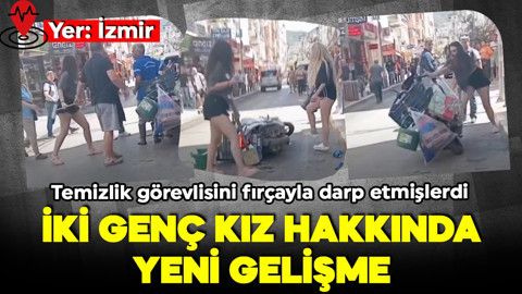İzmir Balçova'da dehşet anları! Temizlik görevlisini fırçayla darp ettiler