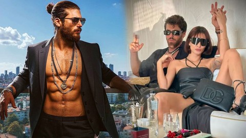 Can Yaman ve sevgilisinden ortalığı kasıp kavuran poz! Frikik vermemek için önüne çanta koydu