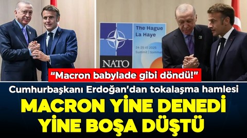 Cumhurbaşkanı Erdoğan'dan Macron'a tokalaşma hamlesi! Rus basını böyle yorumladı: “Macron babylade gibi döndü!”