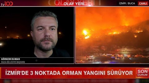 İzmir'de yangın felaketi büyüyor... Buca Belediye Başkanı Görkem Duman tv100'e konuştu: "Cehennemi yaşıyoruz"