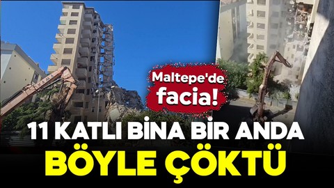 Maltepe'de facia! 11 katlı bina bir anda böyle çöktü