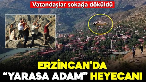 Erzincan'da "yarasa adam" heyecanı: Vatandaşlar sokağa döküldü