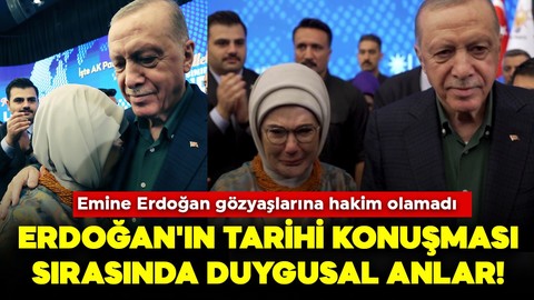 Cumhurbaşkanı Erdoğan'ın tarihi konuşması sırasında Emine Erdoğan gözyaşlarına hakim olamadı! Kızılcahamam kampında duygusal anlar