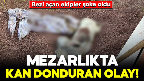 Mezarlıkta kan donduran olay! Bezi açan ekipler şoke oldu