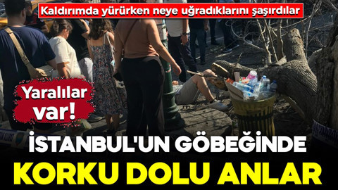 İstanbul'un göbeğinde korku dolu anlar: Ağaç yayaların üzerine devrildi!
