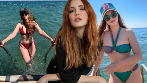 Mine Tugay'dan iddialı tatil paylaşımı! Bordo bikinisiyle iskelede pozlar verdi! Kusursuz fiziğiyle genç kızlara taş çıkarttı