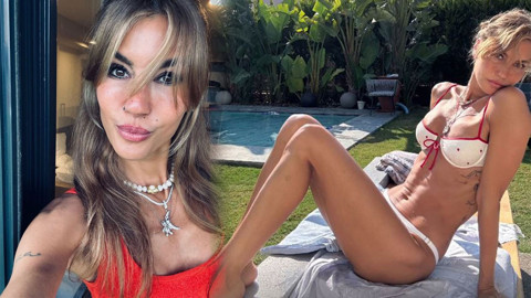 Çağla Şıkel'den cesur paylaşım! Bikinisiyle havuz başında pozlar verdi! Kim der ki 46 yaşında