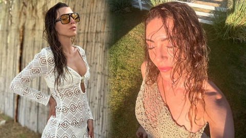 Sinem Kobal'dan nefes kesen tatil paylaşımı! Beyaz bikinisiyle pozlar verdi, fit vücudu sosyal medyayı salladı
