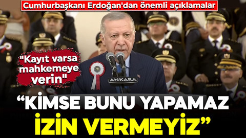 Cumhurbaşkanı Erdoğan'dan önemli açıklamalar: "Kimse polise ve yargı mensuplarına iftira atamaz, buna izin vermeyiz"