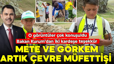 O görüntüler çok konuşuldu! Minik eller temizledi, Bakan Kurum teşekkür etti! Onlar artık çevre müfettişi!