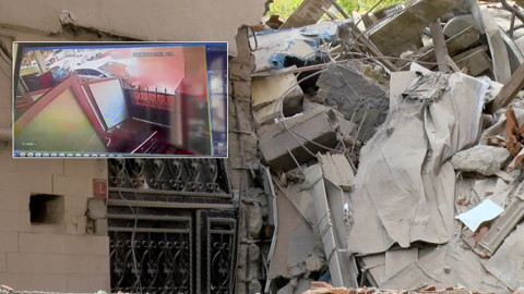 Küçükçekmece'de korkutan yıkım! Facia teğet geçti, o anlar kamerada