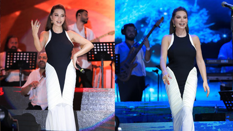Kıbrıs'ta Ebru Yaşar izdihamı! Sahne performansı ve zarafeti ile büyüledi