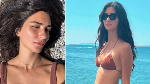 Tuba Büyüküstün'den nefes kesen Ayvalık pozu! Bikinili haliyle hayranlarını mest etti