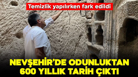 Nevşehir'de odunlukta temizlik yaparken keşfedildi! 600 yıllık tarih ortaya çıktı