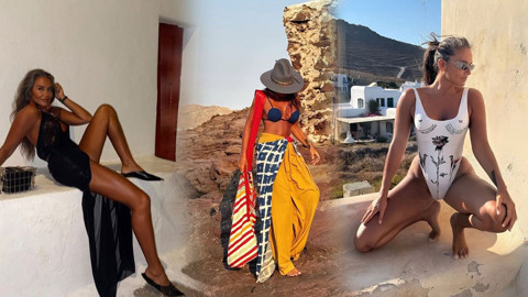 Eda Taşpınar Mikonos tatilinden peş peşe paylaştı! İddialı pozları sosyal medyaya damga vurdu