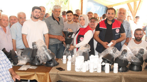 Düzce’de tarlalara yayılan tehlikeye karşı binlerce üreticiye ilaç ve tuzak desteği