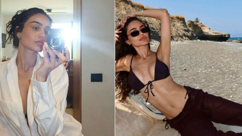 Elif Buse Doğan'dan iddialı plaj paylaşımı! Kahverengi bikinisiyle pozlar verdi, o hali sosyal medyayı salladı