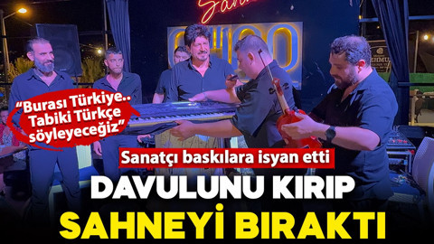  Bodrum'da sanatçı baskılara dayanamayıp davulunu kırarak sahneyi terk etti: "Burası Türkiye.."