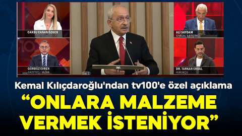 Eski CHP Genel Başkanı Kemal Kılıçdaroğlu'ndan tv100'e özel açıklama: Beni yıpratmak isteyen çevrelere malzeme vermek isteniyor!